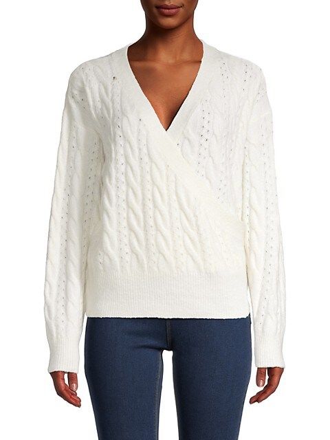 RD style Cable-Knit Wrap Sweater on SALE | Saks OFF 5TH | Saks Fifth Avenue OFF 5TH
