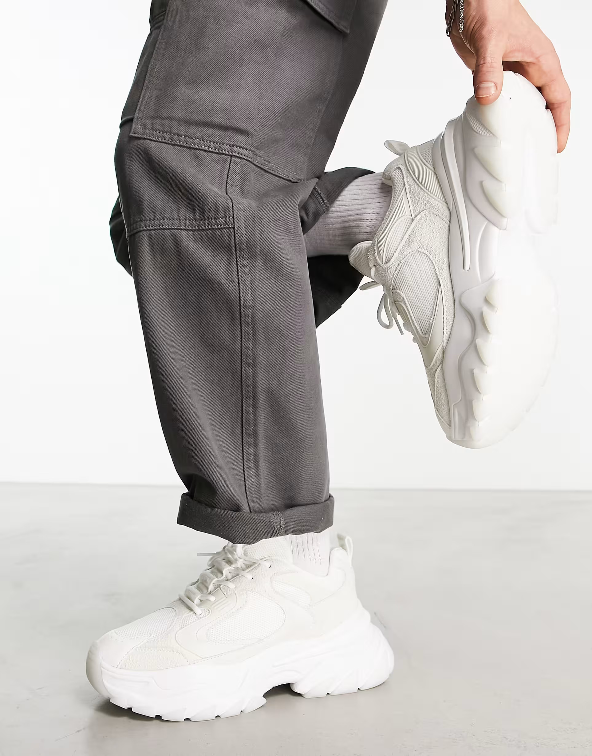 ASOS DESIGN chunky sneakers in white | ASOS (Global)