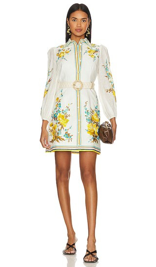 Halcyon Shirt Dress in Blue & Yellow Floral | Revolve Clothing (Global)