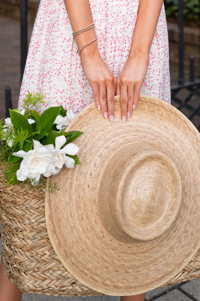 Palma Natural Wide Boater Hat | Red Dress 