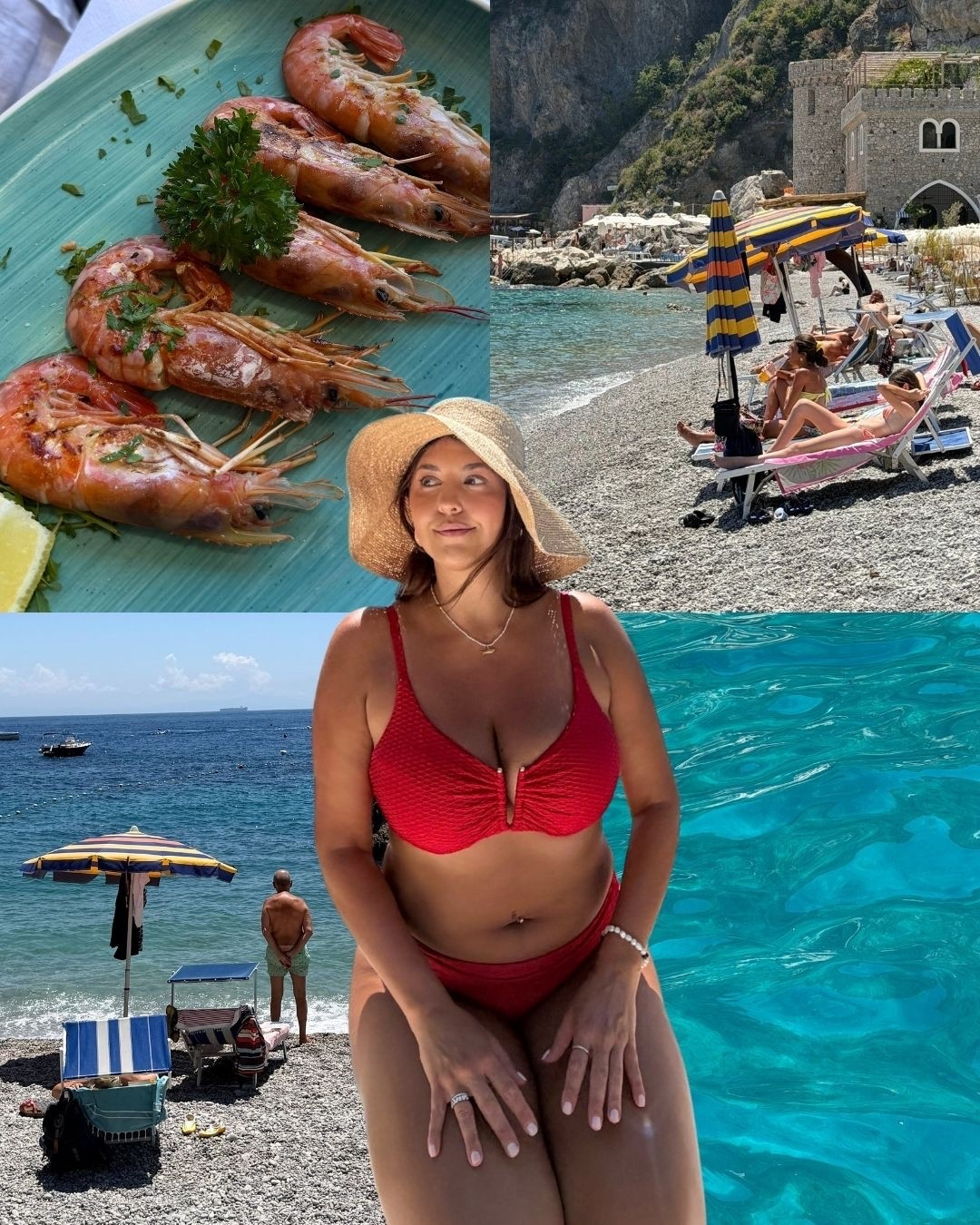 Amalfi Coast days in my favorite red swimsuit 🇮🇹☀️🌊

red swimsuit, textured bikini, Amalfi Coast, Italy travel, European summer, beach vacation, boat day, luxury travel, Mediterranean vacation, resort wear, beach style, vacation outfit, coastal chic, summer swimwear, pebble beach, seaside lunch, seafood, travel inspiration, Italian summer, vacation aesthetic

#LTKSwim #LTKMidsize #LTKdayinmylife