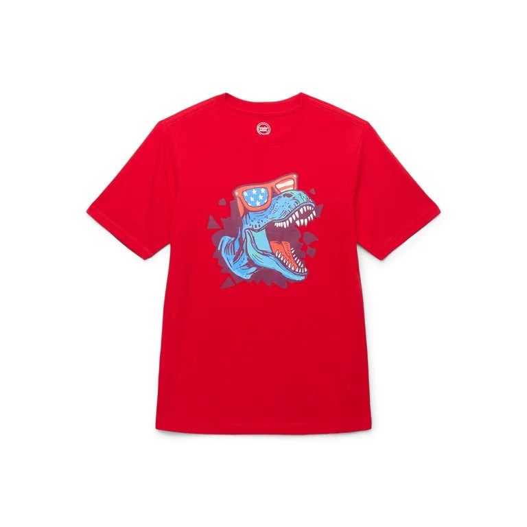 Wonder Nation Kids' Graphic Rex USA Tee with Short Sleeves, Sizes 4-18 | Walmart (US)