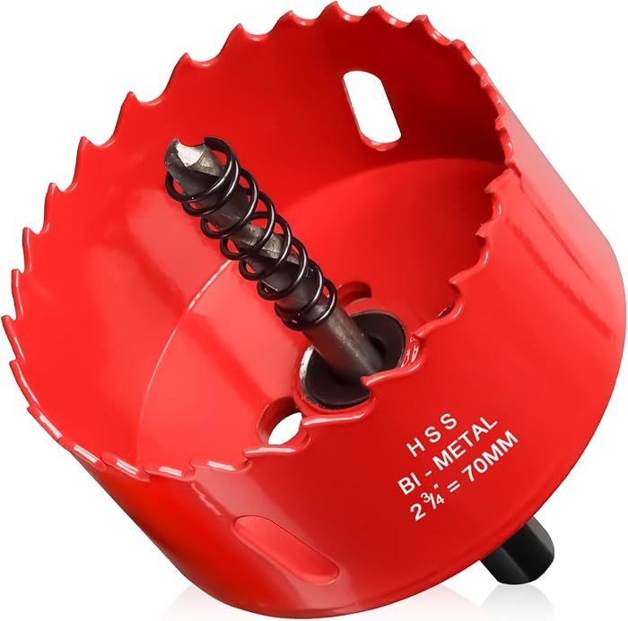 Hole Saw 2 3/4” (70mm) for Wood and Plastic, HSS Bi-Metal Hole Cutter Core Drill Bit for Drywal... | Amazon (US)