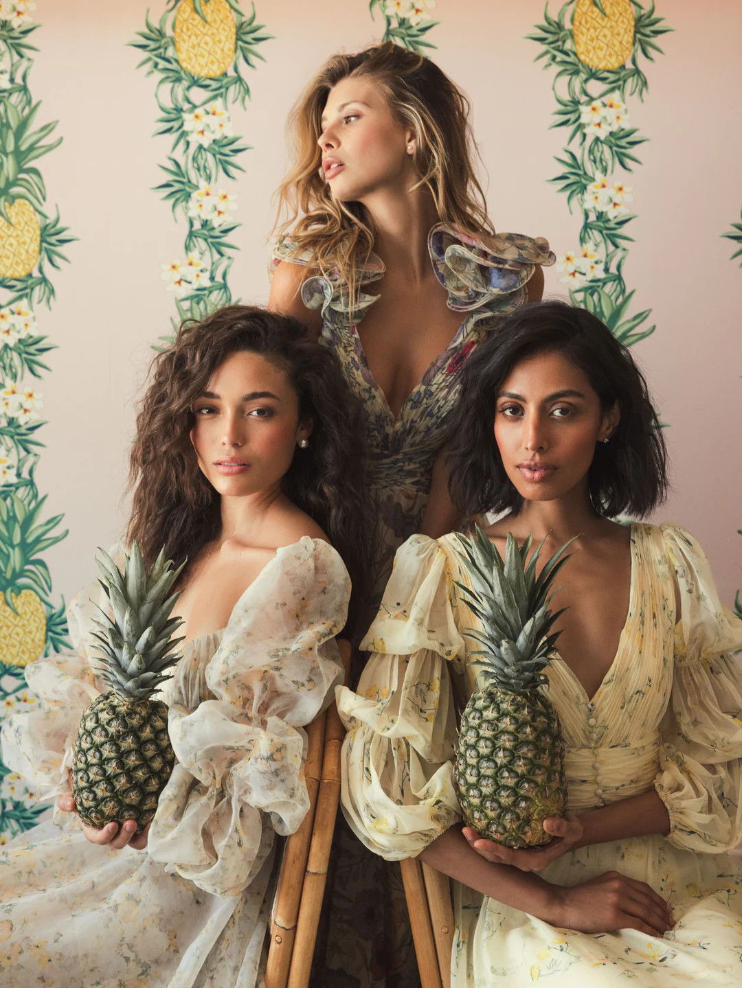 Floral Print Ruffle Tiered Cut-Out Chiffon Gown | Mac Duggal