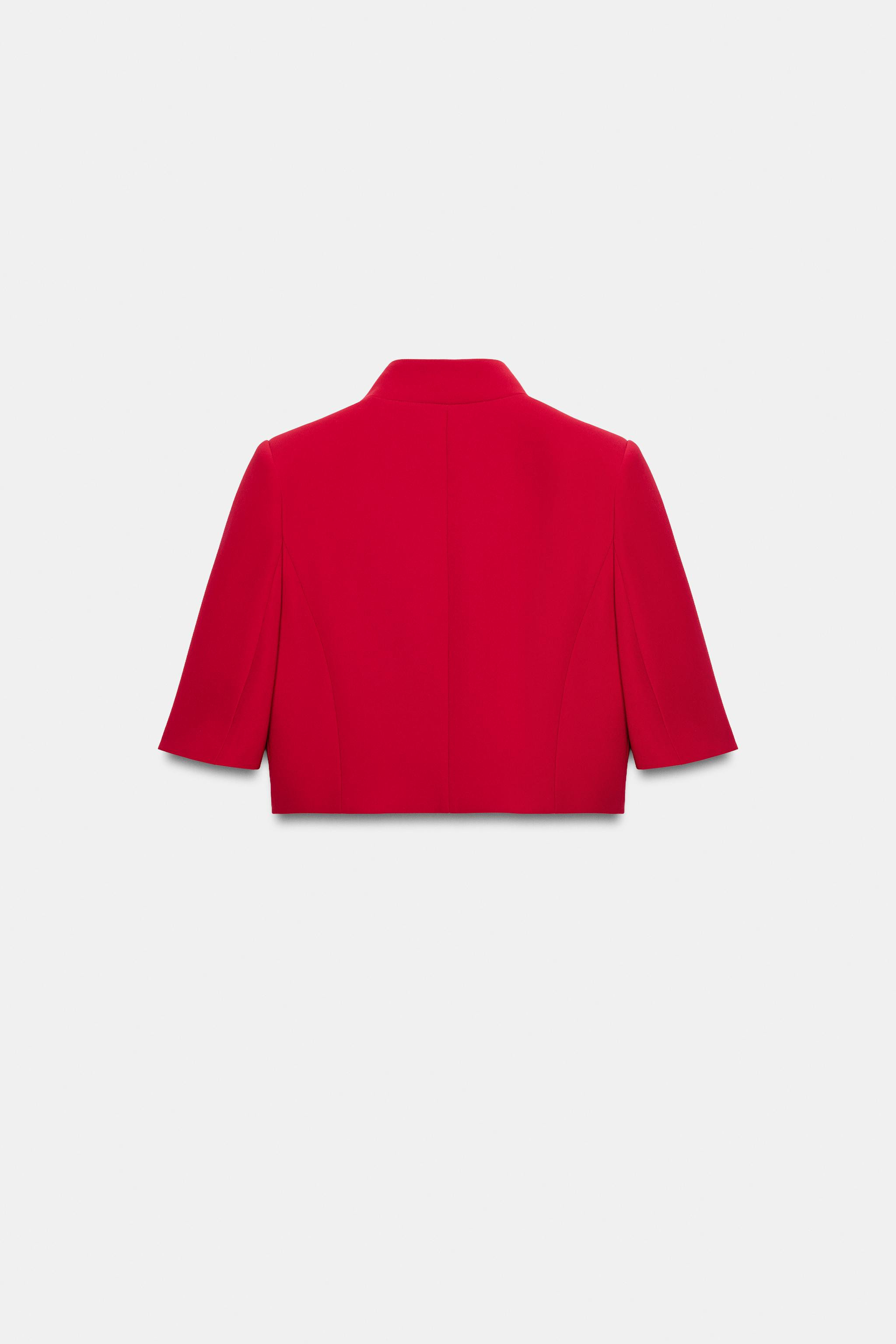SHORT SLEEVE CROPPED BLAZER ZW COLLECTION | Zara US