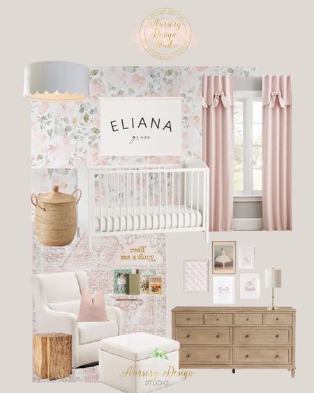 Sweet baby girl nursery, pink curtains, pink rug, dresser 

#LTKhome #LTKbaby #LTKbump