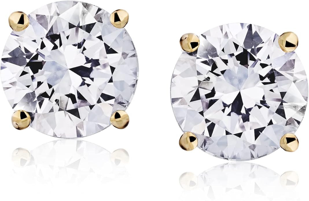 0.20-2.00 cttw Certified NATURAL Diamond Stud Earrings for Women 14 Karat Gold Earrings 4 Prong S... | Amazon (US)