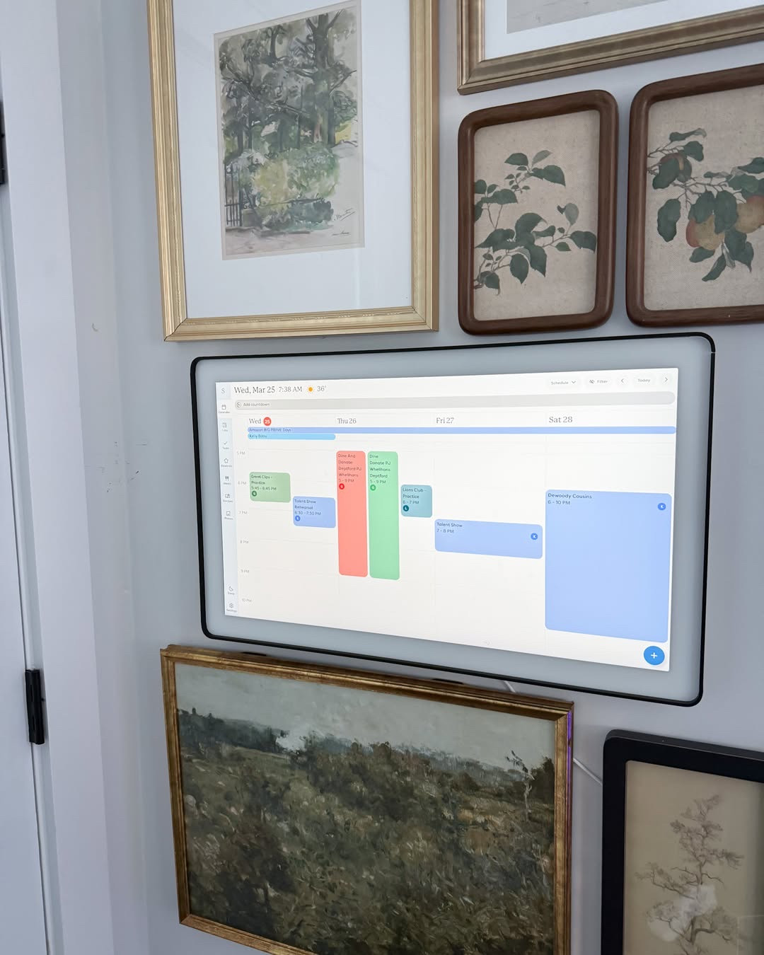 Small drop on our Skylight calendar. This has help manage the madness of spring sports schedules for us!

digital wall calendar display
smart family calendar screen
touchscreen home organizer
wifi synced wall calendar
electronic family planner
shared household calendar display
smart home scheduling screen
digital chore chart display
interactive wall planner screen

#LTKSeasonal #LTKSaleAlert #LTKHome