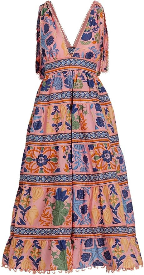 Seashell Tapestry Pink Midi Dress | Amazon (US)