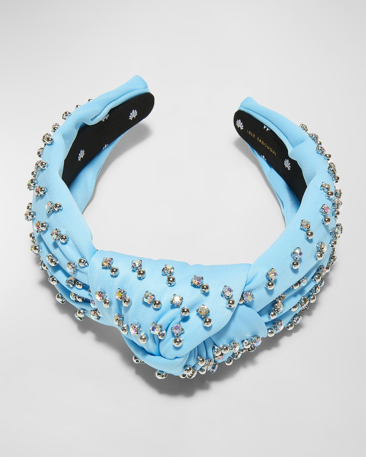 Knotted Crystal-Embellished Neoprene Headband | Neiman Marcus