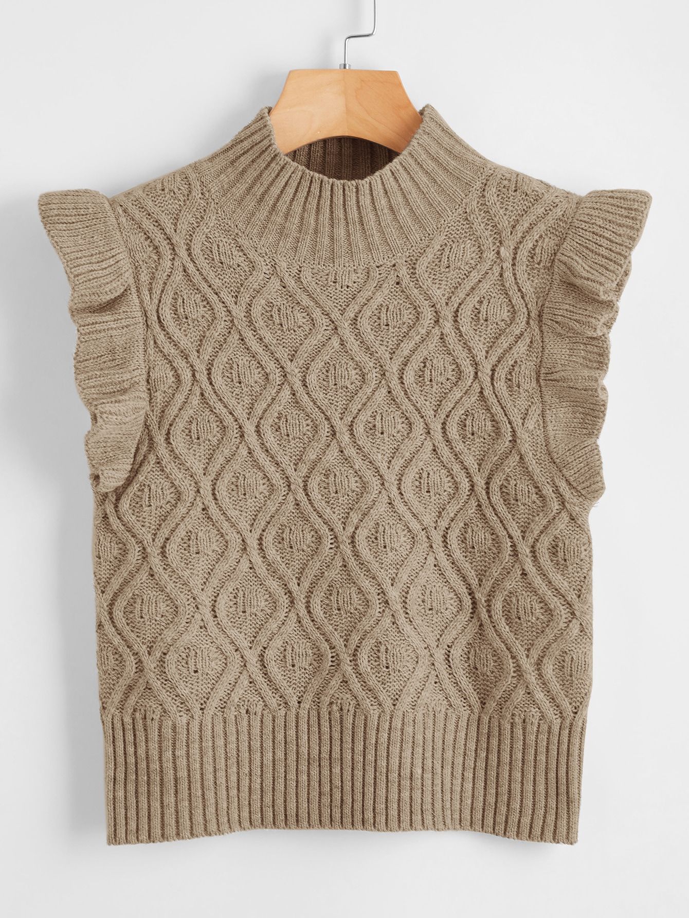 Ruffle Armhole Solid Sweater Vest | SHEIN
