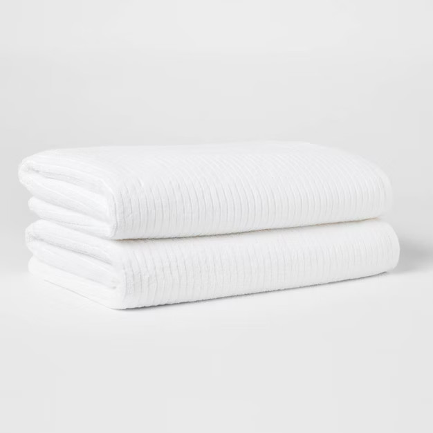 Quick Dry Ribbed Bath Towel Set - Threshold™ | Target