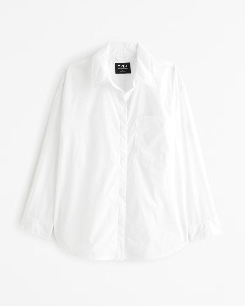 YPB Crinkle Nylon Button-Up Shirt | Abercrombie & Fitch (US)