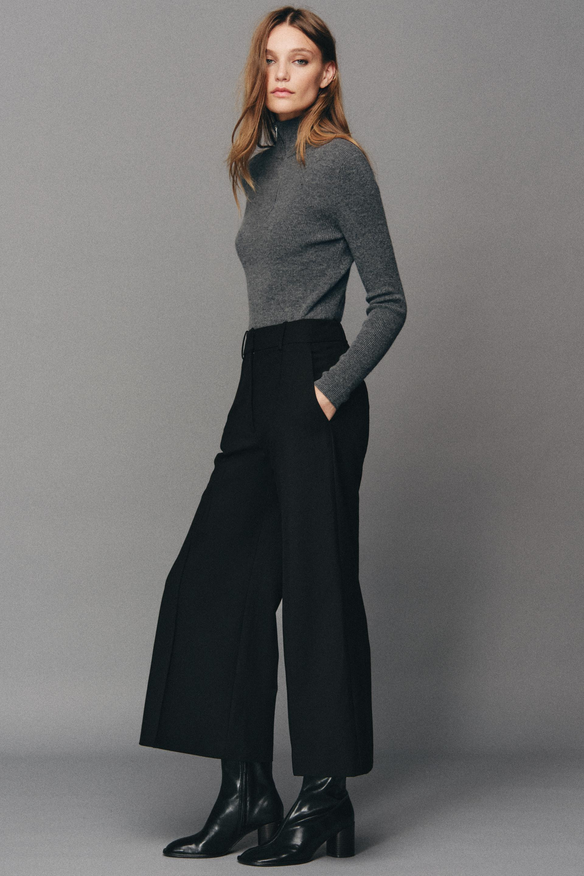 100% WOOL ZIP-UP SWEATER | Zara US