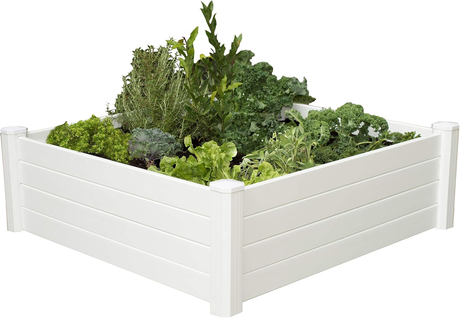 NuVue Products Raised 48 by 48 by 15-Inch Garden Box Kit, Extra Tall, White | Amazon (US)