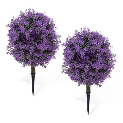 Artificial Outdoor Tree with Ground Spike UV Resistant Faux Tree for Garden Patio Weatherproof Fake Plant for Home Decor Purple Everlasting Tree | Target