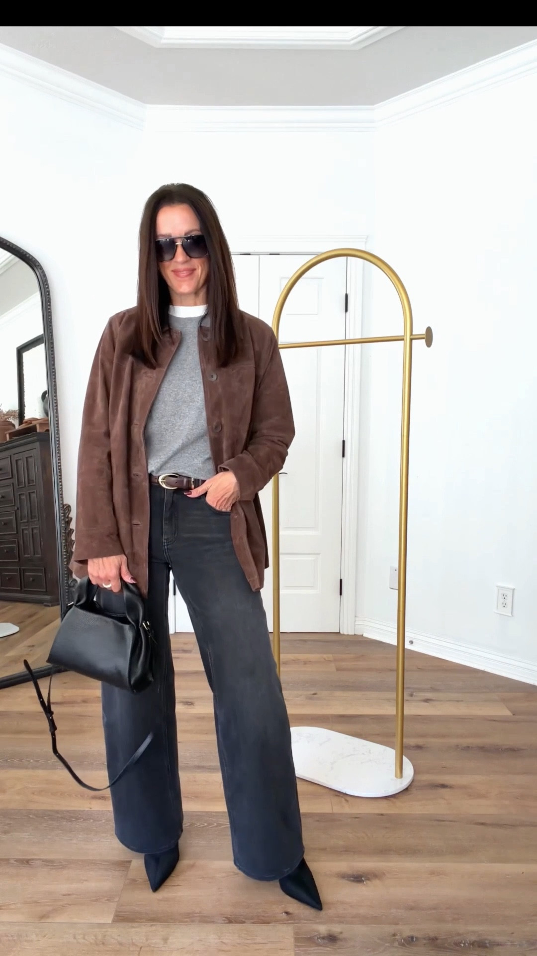 Easy fall styling with suede, cashmere, & chocolate brown. 

Styling:
Suede jacket-Amazon, size up. In large. 
Crewneck sweater-Quince cashmere, wearing medium 
T-shirt-Target, small
Black wash denim-Quince, size up if in between. 

fall outfit | elevated casual | casual outfit 

#LTKStyleTip #LTKFindsUnder50 #LTKOver40
