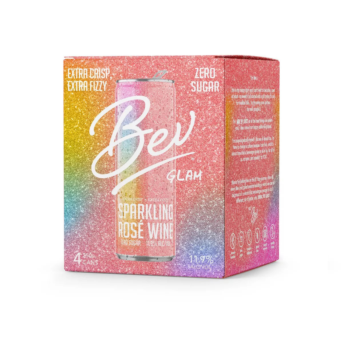 Bev Glam Rosé Wine - 4pk/250ml Cans | Target