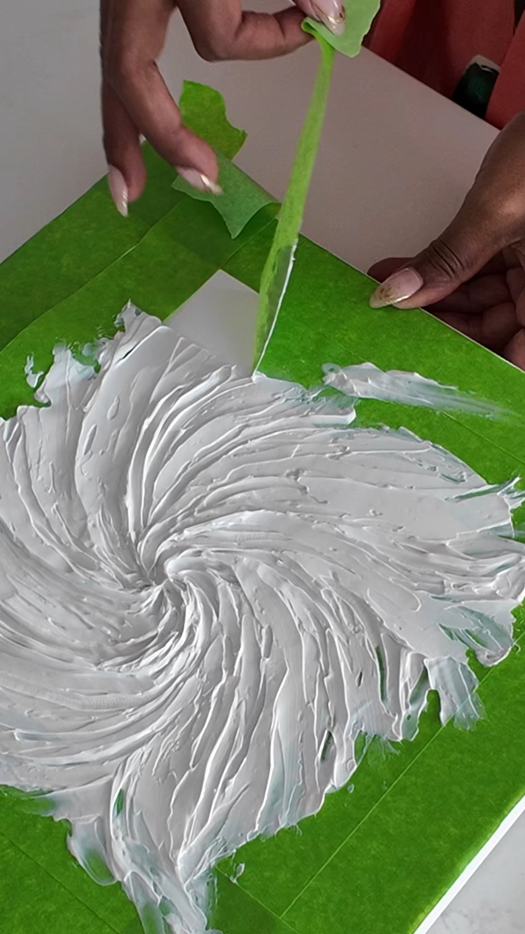 The reveal. This part never gets old.

Peeling the tape to reveal the clean edges of a textured piece I just made.

It’s always a little satisfying.

#LTKHome