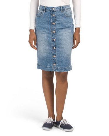 Button Front Denim Skirt | TJ Maxx