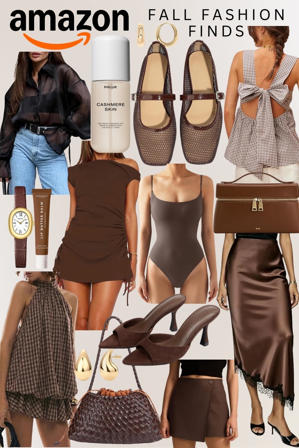 ✨ AMAZON Fall Fashion Finds ✨ 

Look CHIC this Fall but on a totally affordable budget!! 🍂🤎👏🏻

Tap below to Shop and save this post for later  👇🏻🔗🛒


#Amazon fashion
#affordable fashion
#outfit inspo
#fall fashion
#Amazon finds 
#chocolate brown mesh ballet flats
#chocolate brown mini dress
#going out top 
#brown slide mule heels
#gold earrings
#gold jewelry
#satin maxi skirt ￼￼
#brown woven purse 
#Gold drop earrings 
#brown watch ￼
#suskuss
#bodysuit
#phlur fragrance
#cooler weather 
#brown mini skort ￼￼￼
#tie back top
#casual style 
#going out style 
#date night 
#weekend fashion 
#happy hour ￼

#LTKootd #LTKOver40 #LTKSeasonal