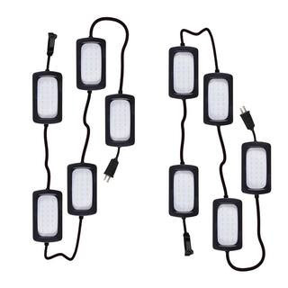 120-Volt 8000 Lumens 5-Light Heads LED String Work Light, Waterproof for Construction, Warehouse Light 2-Pack | The Home Depot