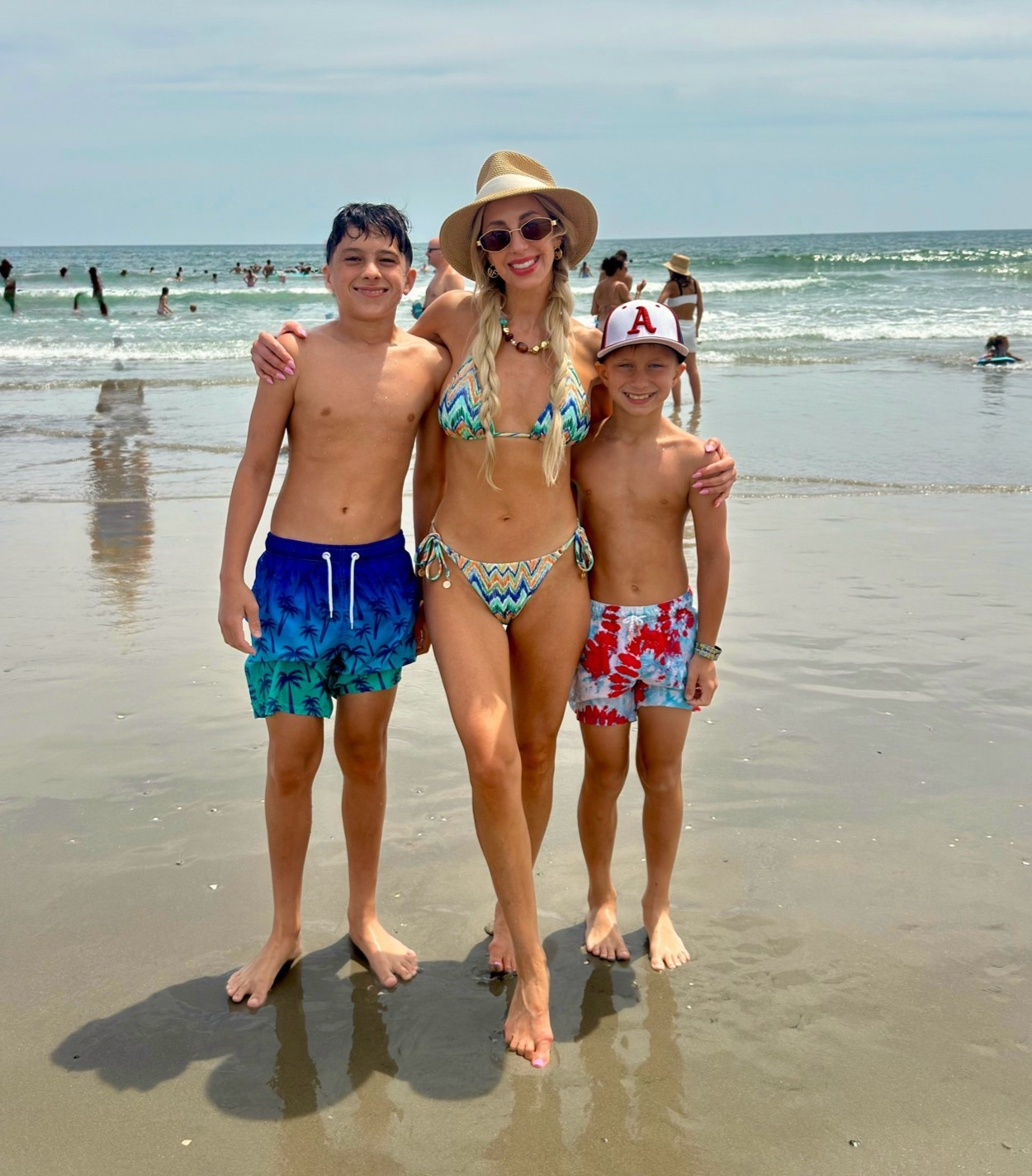 Beach day with my boys ☀️ Always protecting my face with my favorite @Eric Javits hat & @Fifth & Ninth Eyewear.

#LTKootd #LTKmomlife #LTKSwim