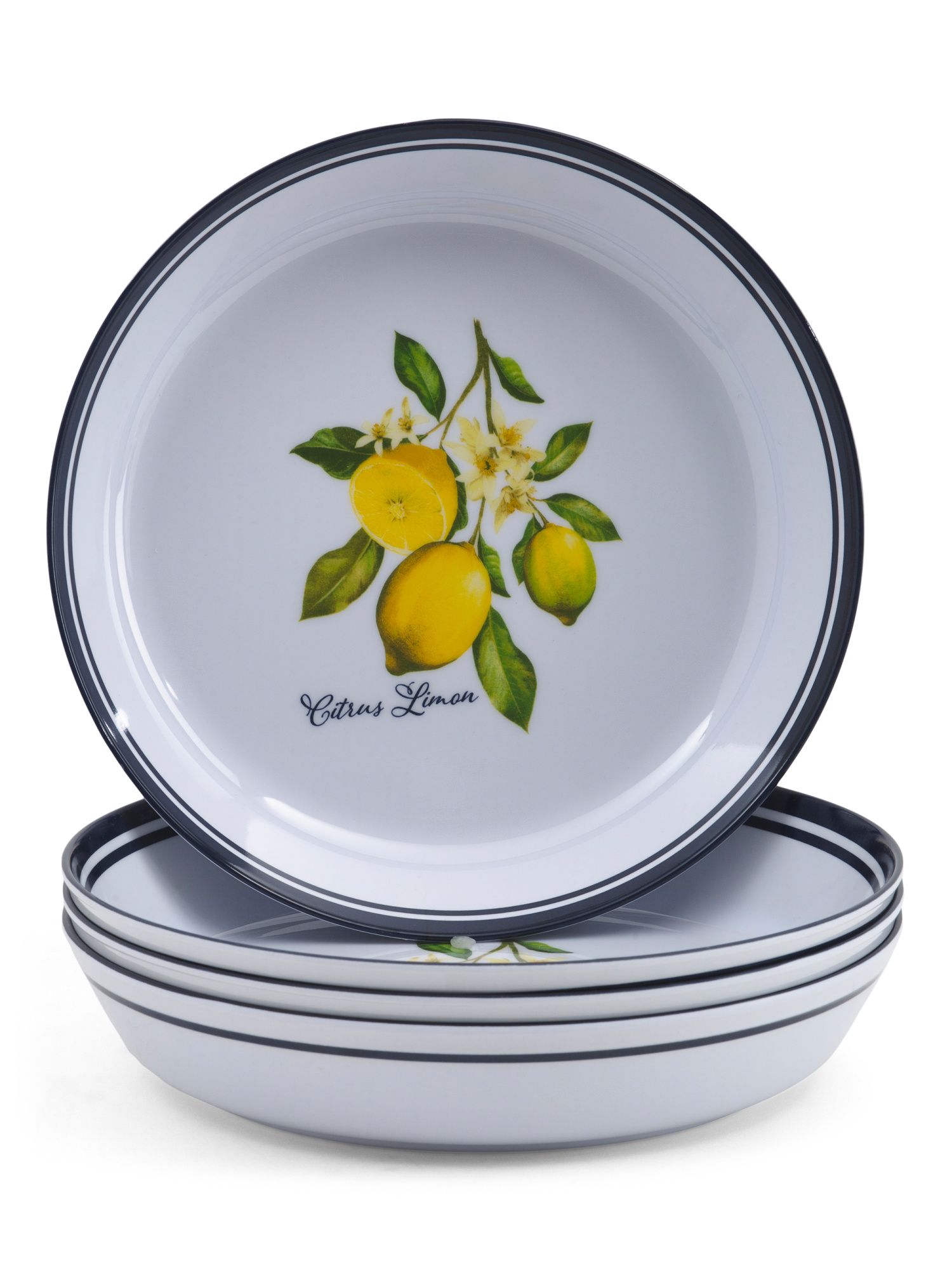 Set Of 4 Citrus Lemon Melamine Dinner Bowls | TJ Maxx