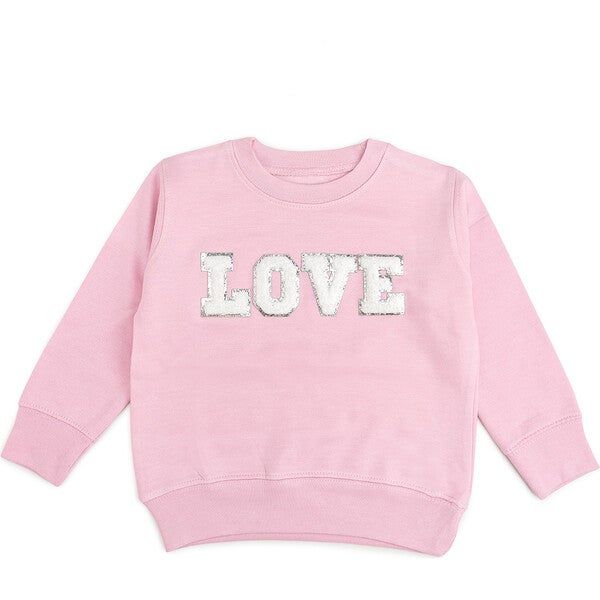 Love Patch Long Sleeve Sweatshirt, Pink | Maisonette
