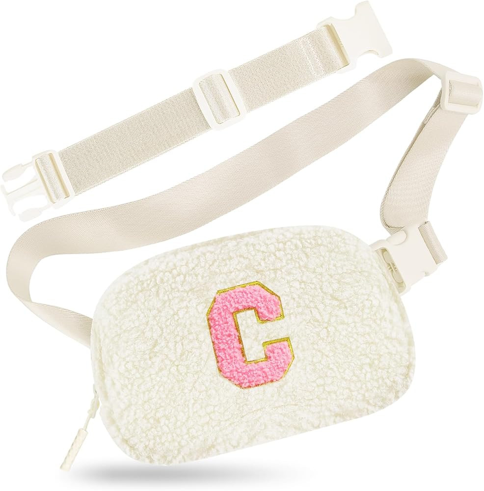Titosha Fleece Belt Bag for Women with Chenille Letter Sherpa Belt Bag lulu Dupes Fanny Pack Cros... | Amazon (US)