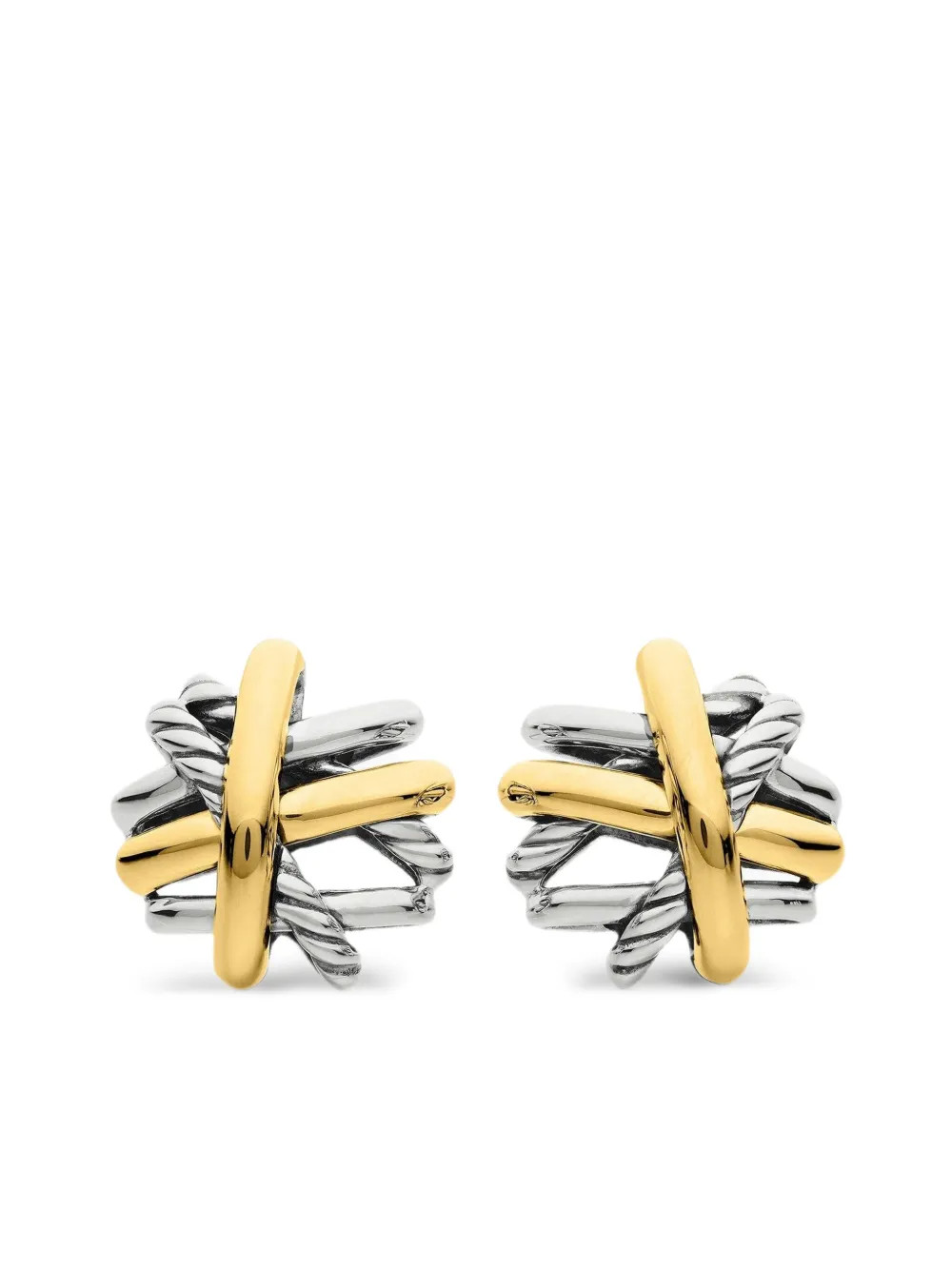 David Yurman 18kt Crossover Gelbgold- Und Sterlingsilberohrstecker 11mm | Silber | FARFETCH CA | Farfetch Global