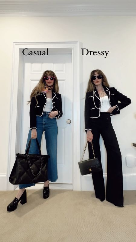 Basic but classy outfits! 25% off my tweed Chanel inspired cropped jacket ziba25
My quilted bag on left is 15% off with code ziba15 and my trousers are
My favorite pants everrrrr for a classic work look

#LTKsalealert #LTKworkwear #LTKVideo