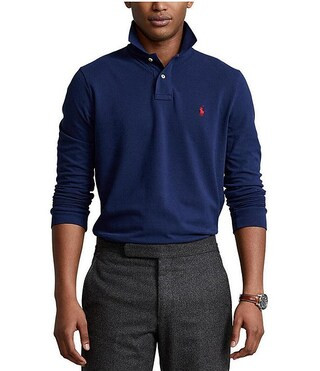 Classic Fit Mesh Long Sleeve Polo Shirt | Dillard's