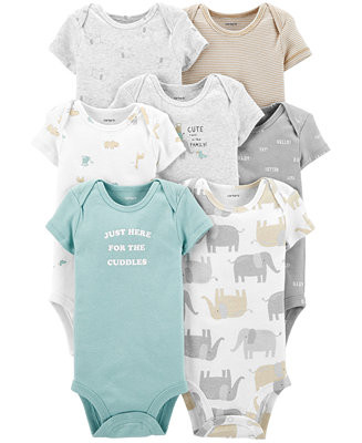 Carter's Baby Boys or Girls 7-Pack Cuddles Printed Cotton Bodysuits  & Reviews - All Baby - Kids ... | Macys (US)