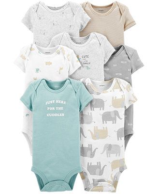 Carter's Baby Boys or Girls 7-Pack Cuddles Printed Cotton Bodysuits  & Reviews - All Baby - Kids ... | Macys (US)