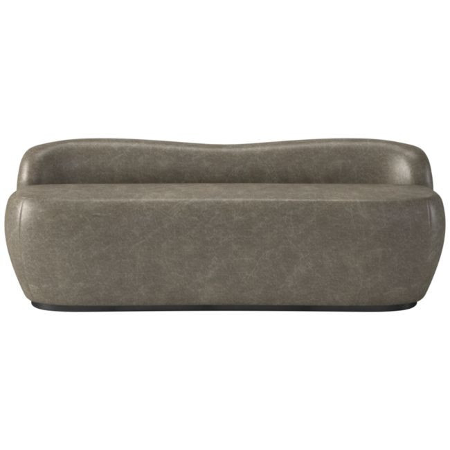 Orleans 62" Leather Bench Bello Grey | CB2