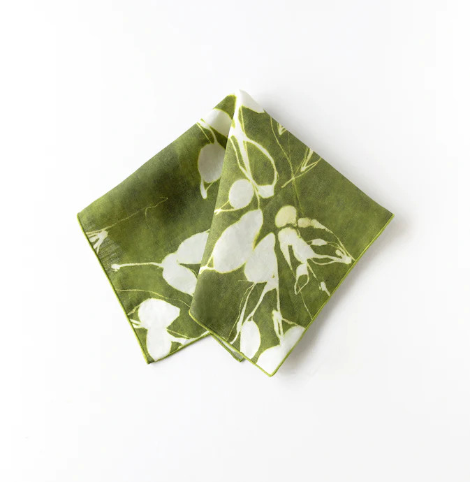 Porto Print in Olive Napkin | Goldie Home