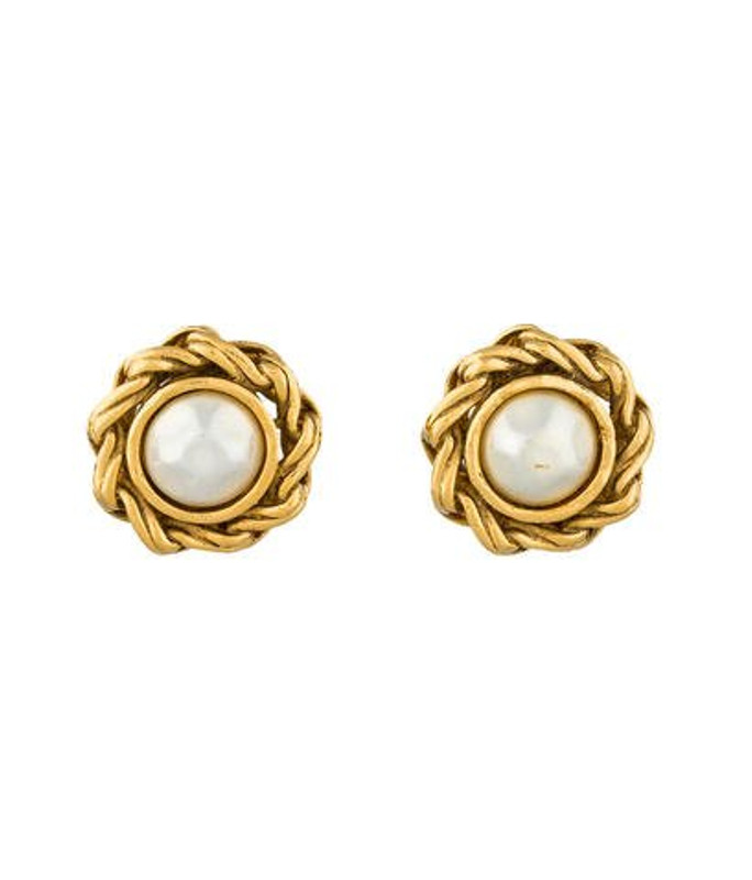 Chanel Pearl Medallion Earrings Gold Chanel Pearl Medallion Earrings | The RealReal