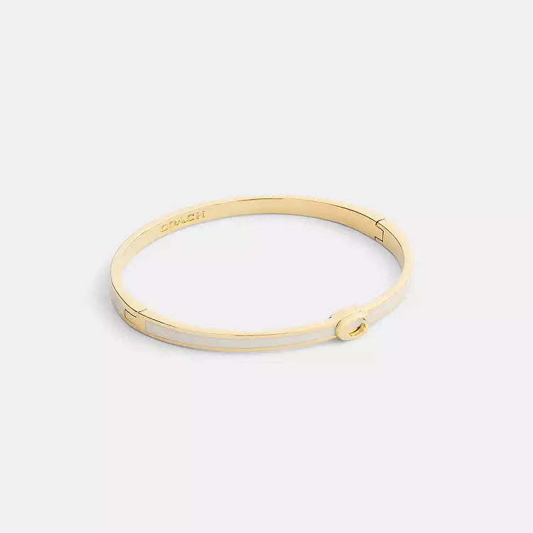 Thin Enamel Signature Hinged Bangle | Coach (US)