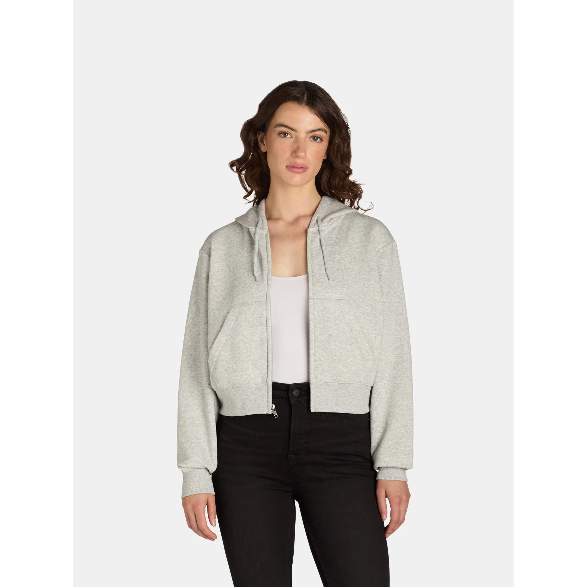 No Boundaries Cropped Zip Hoodie, Women’s | Walmart (US)