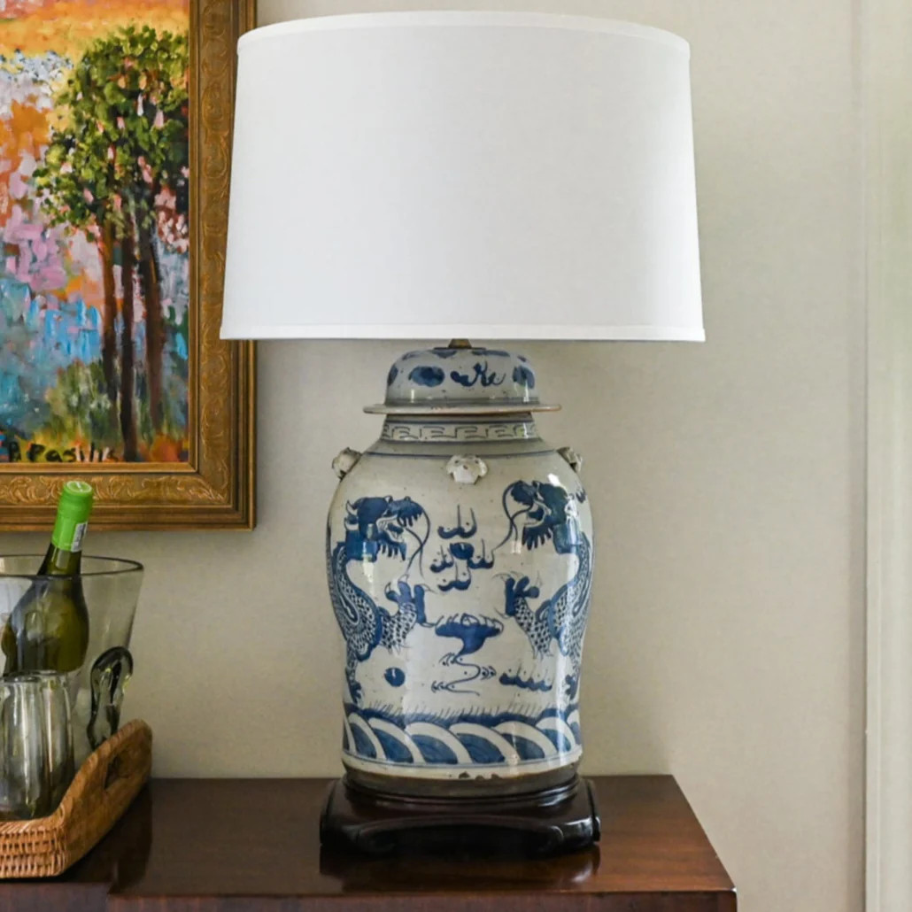 29" Dragon Lamp with Rosewood Base | Half Past Seven