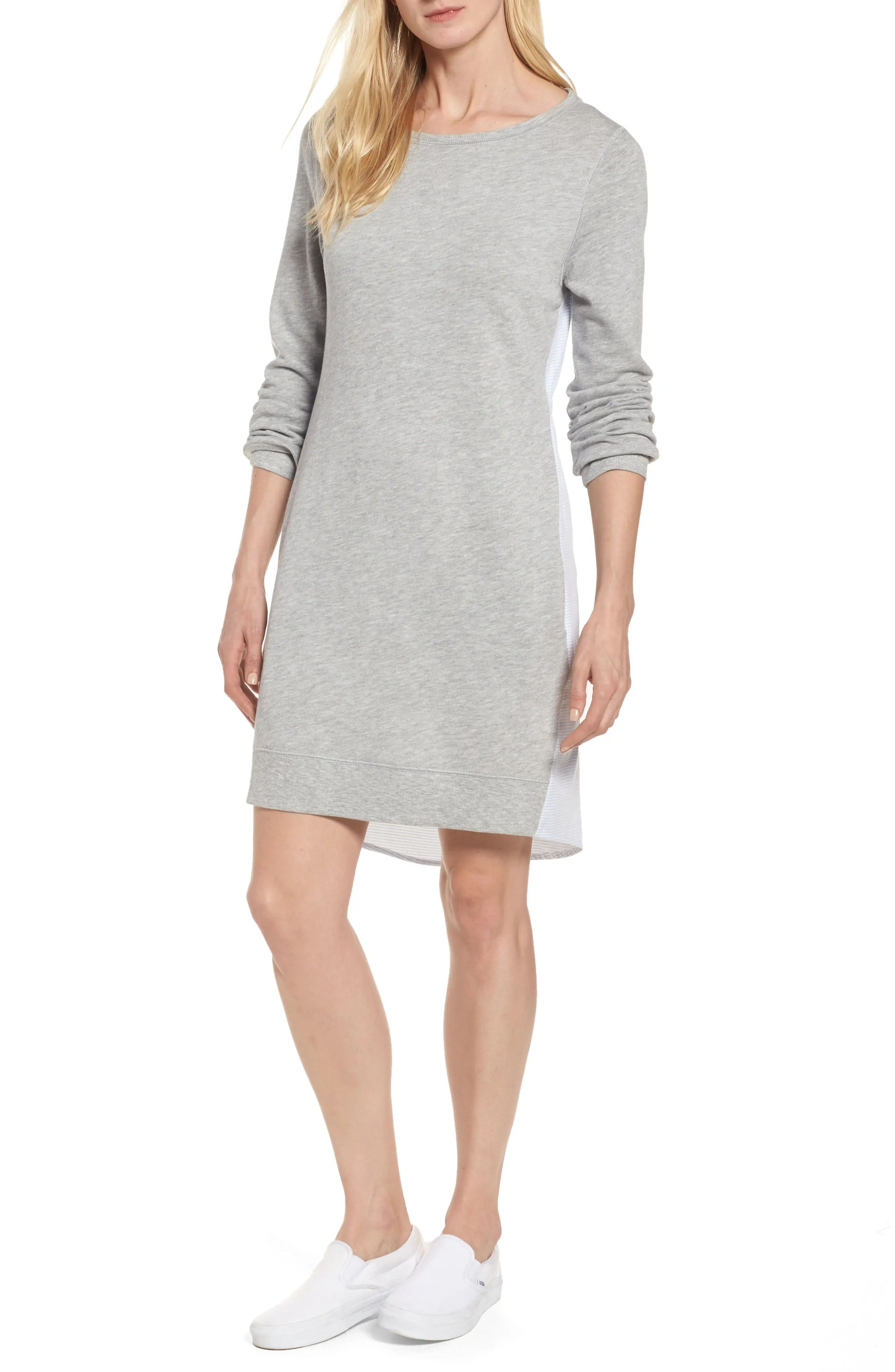 Woven Back Sweatshirt Dress | Nordstrom