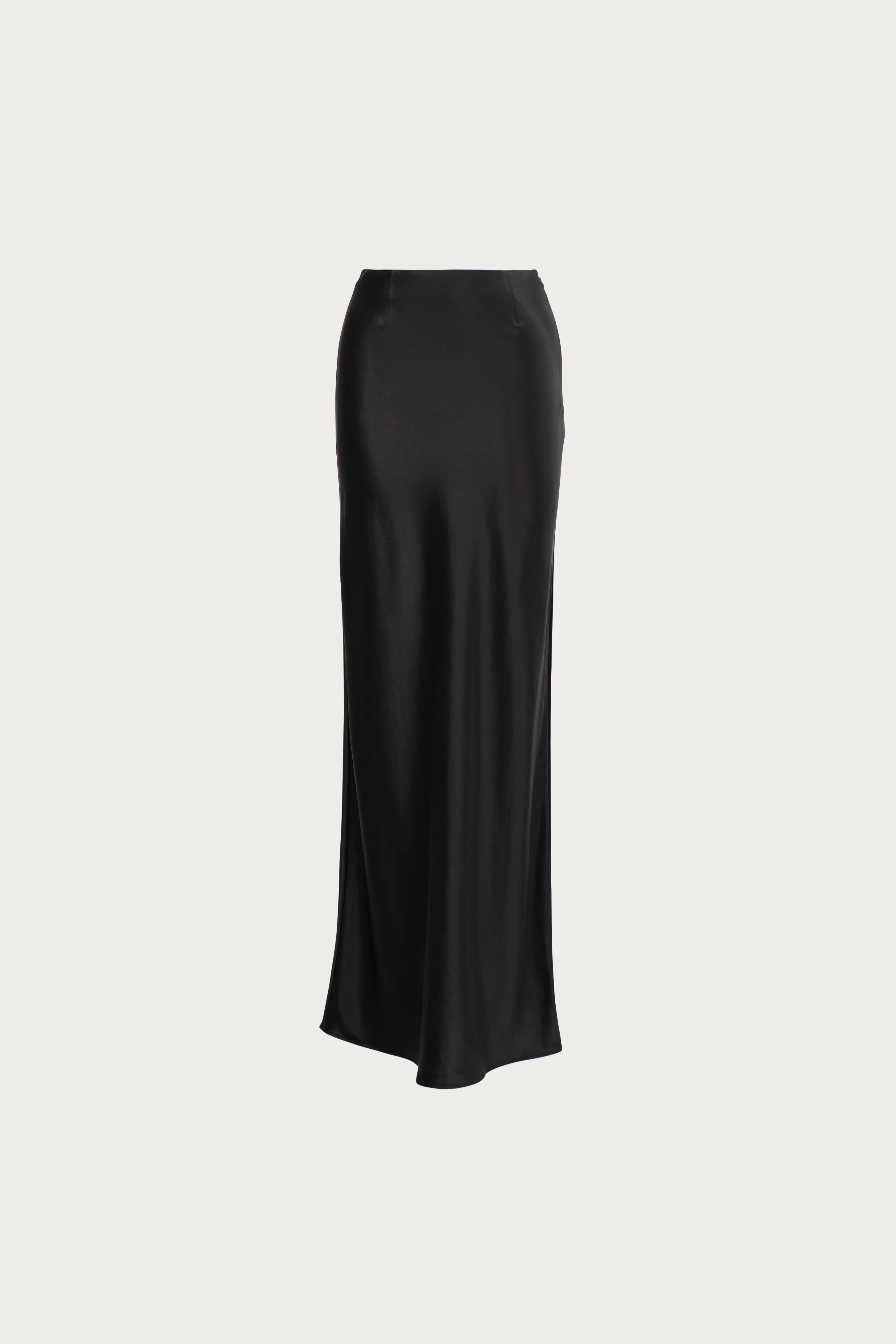 Satin Maxi Skirt (Black) | SAME