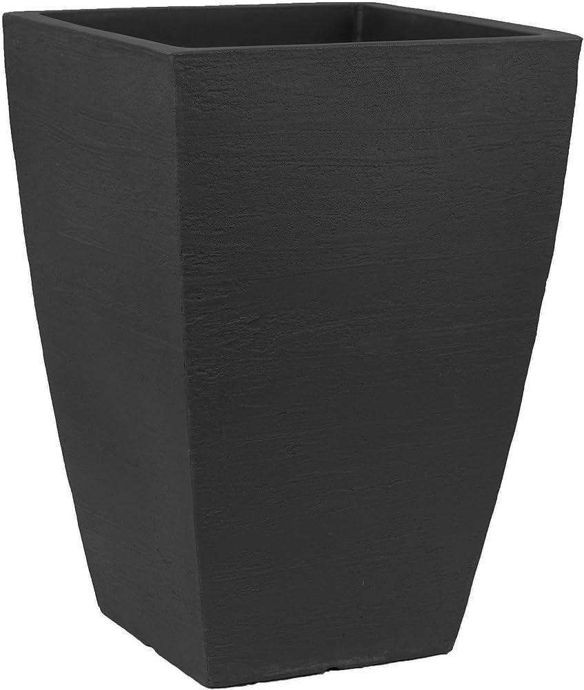 Tusco Products MSQT19BK Modern Square Garden Planter, 19-Inches Tall, Black | Amazon (US)