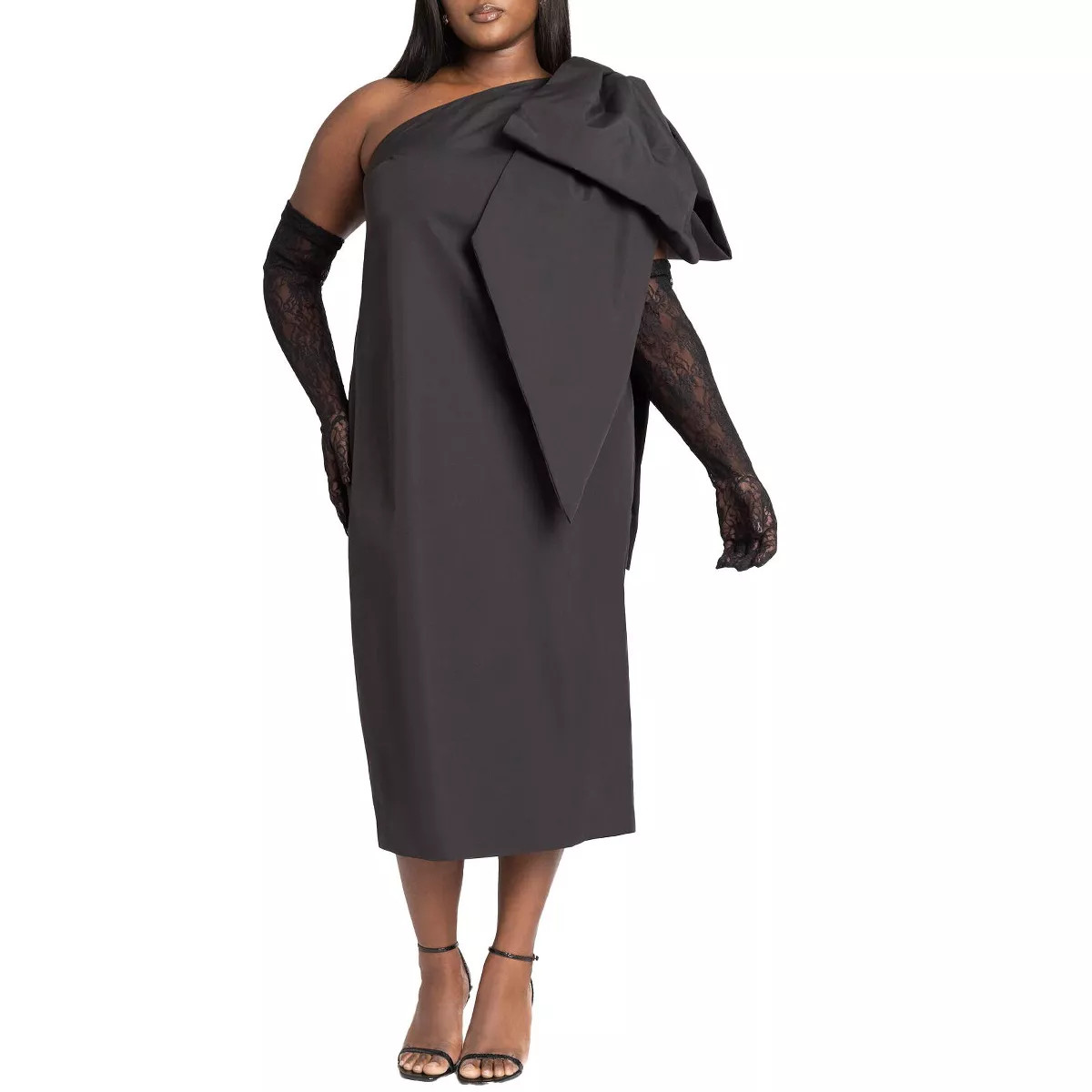 ELOQUII Women's Plus Size One Shoulder Bow Column Dress | Target
