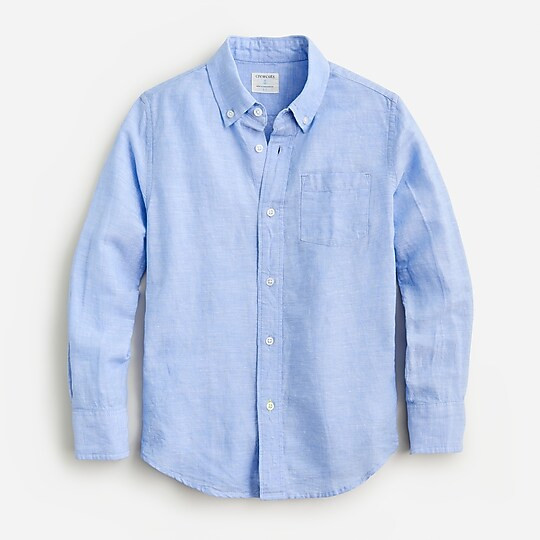 Boys' button-up linen-blend shirt | J. Crew US