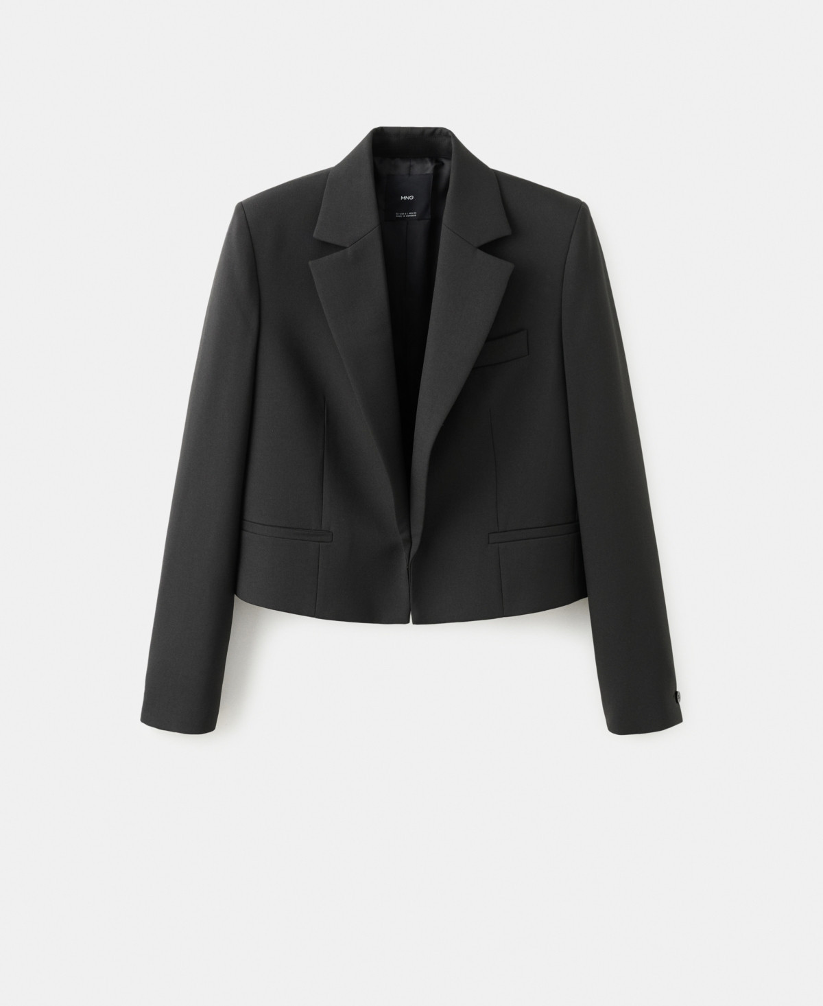 Mango Women's Crop Suit Blazer - Black | Macy's