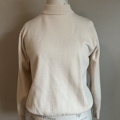 Vintage 70s Cream Merino Wool Sweater M Mock Neck Retro Classic Preppy Capsule | eBay CA