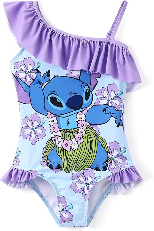 Disney Mickey and Friends Girls One Piece Swimsuits Ruffles Swimwear Beach Sport Bathing Suit | Amazon (US)