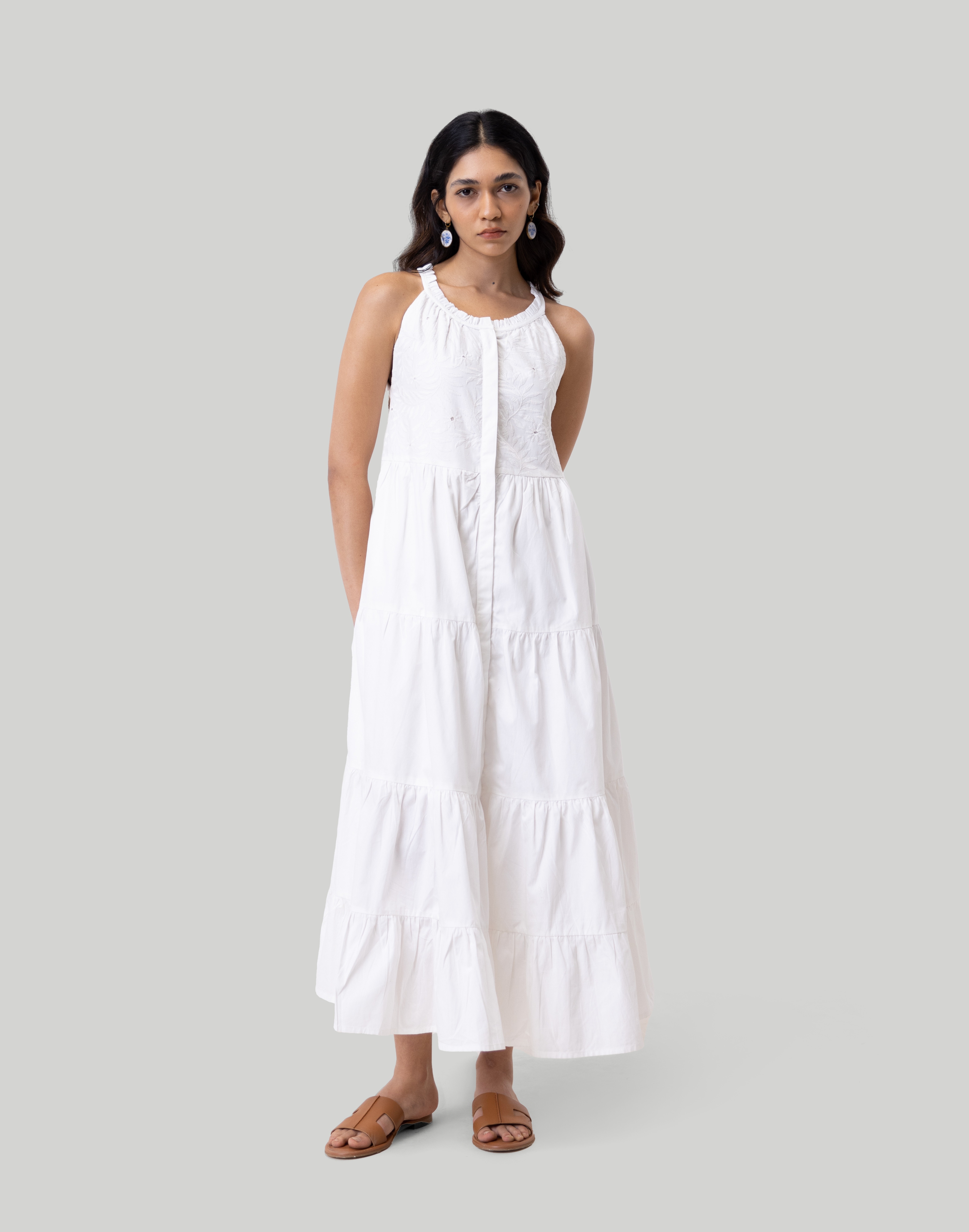 Reistor Embroidered Tiered Sleeveless Maxi Dress | Madewell